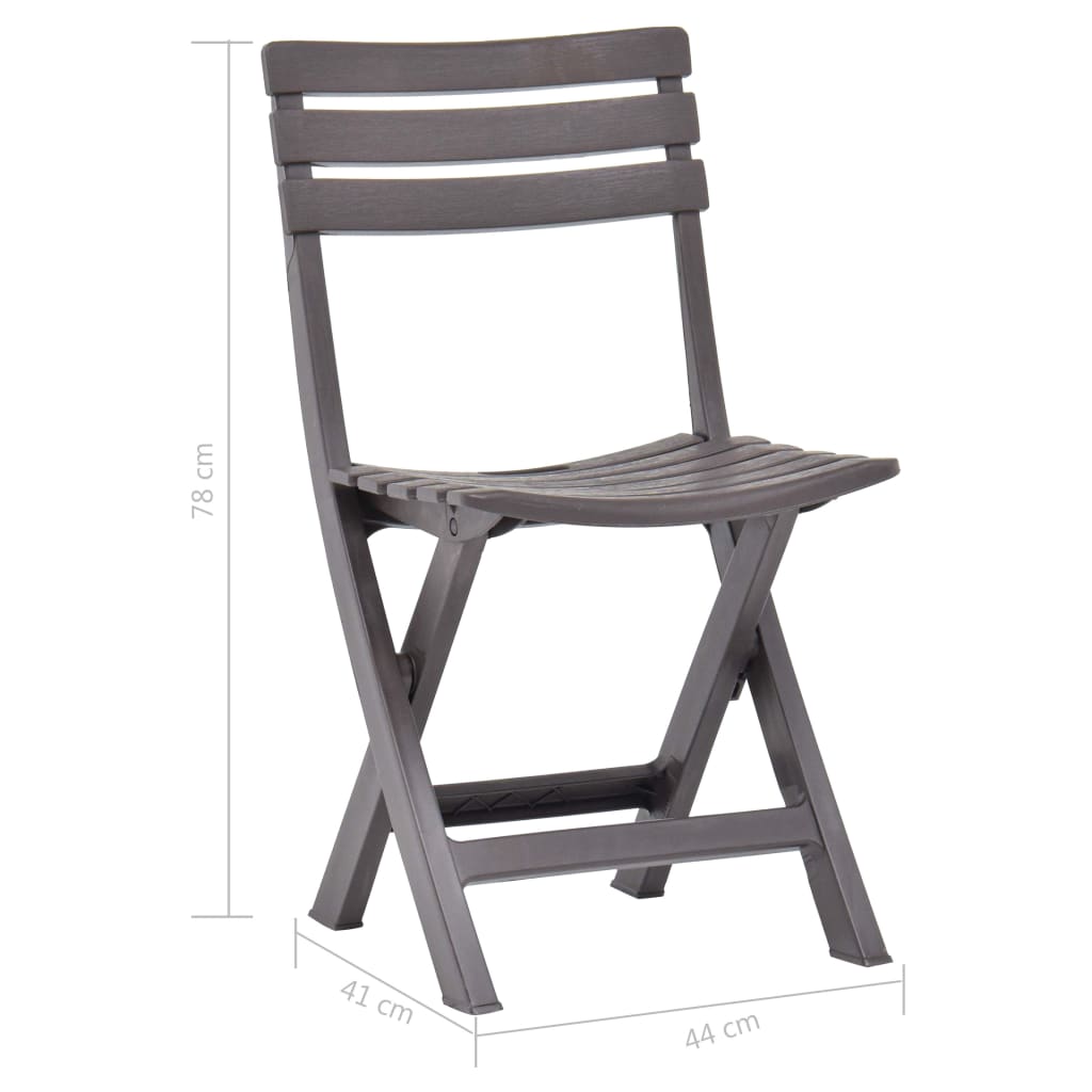 Foldbare Hagestoler 2 Stk Plast Mocca