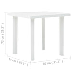 Hagebord Hvit 80X75X72 Cm Plast