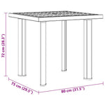 Hagebord Antrasitt 80X75X72 Cm Plast