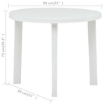 Hagebord Hvit 89 Cm Plast