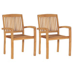 Stablebare Spisestoler Til Hage 2 Stk Heltre Teak