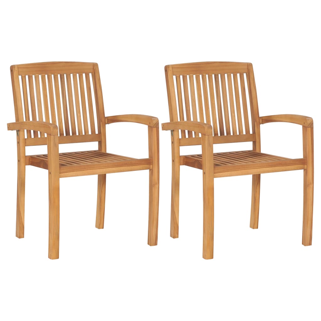 Stablebare Spisestoler Til Hage 2 Stk Heltre Teak