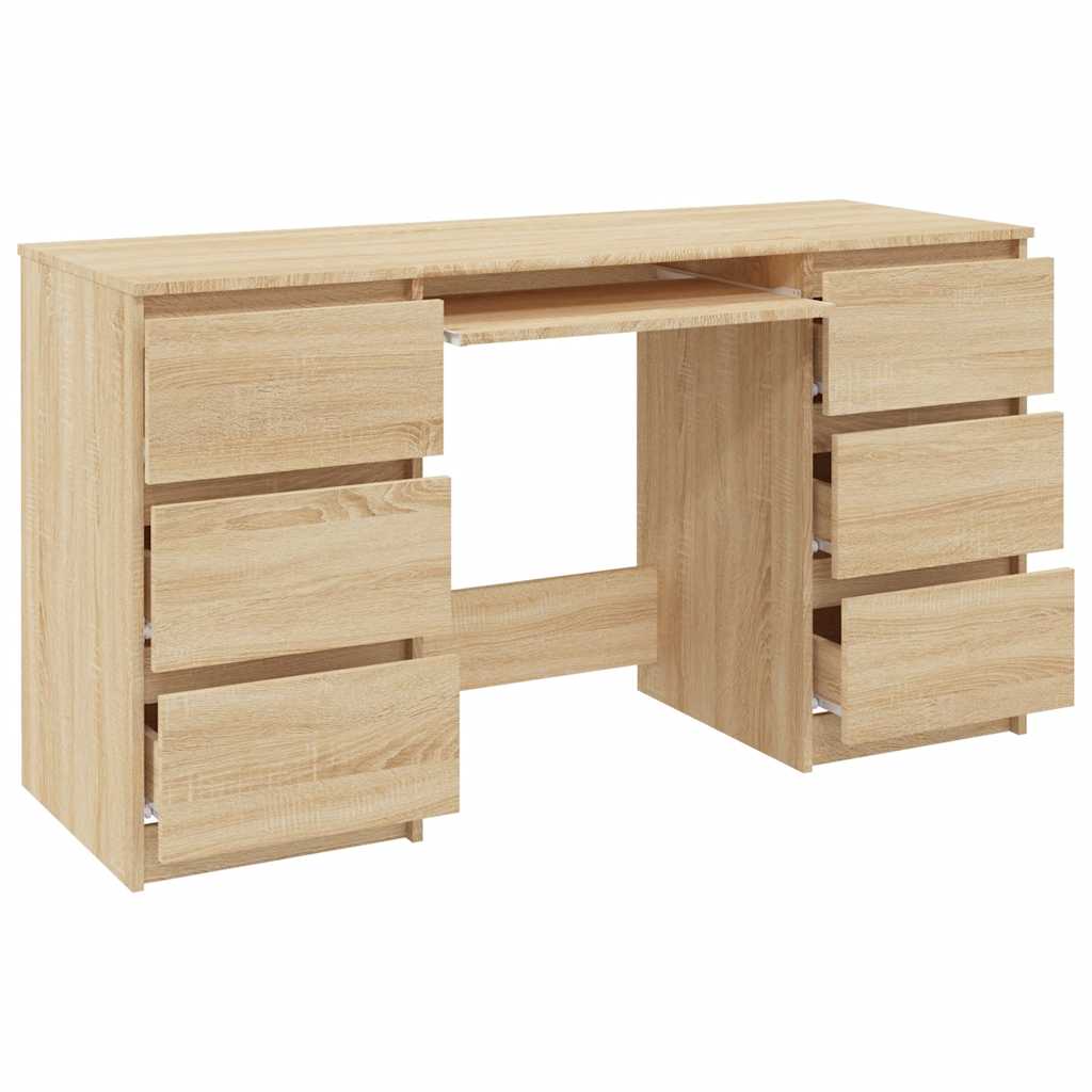 Skrivebord Sonoma Eik 140X50X77 Cm Konstruert Tre
