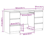 Skrivebord Betonggrå 140X50X77 Cm Konstruert Tre
