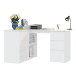 Skrivebord For Hjørne Hvit 145X100X76 Cm Konstruert Tre