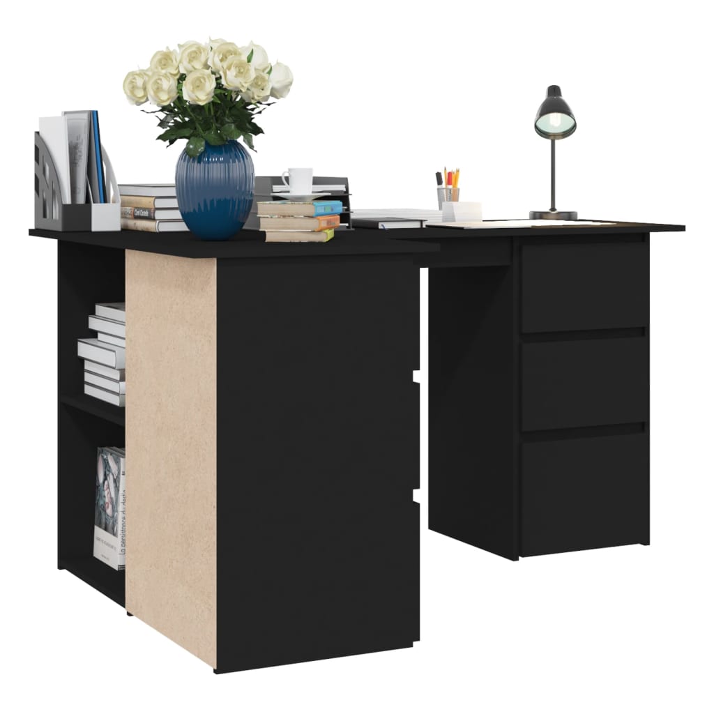 Skrivebord For Hjørne Hvit 145X100X76 Cm Konstruert Tre