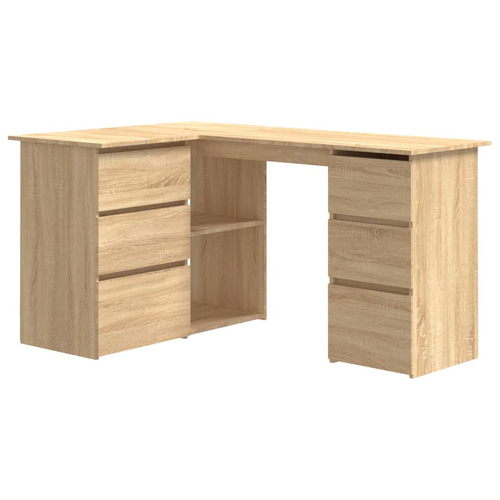 Skrivebord For Hjørne Sonoma Eik 145X100X76 Cm Konstruert Tre