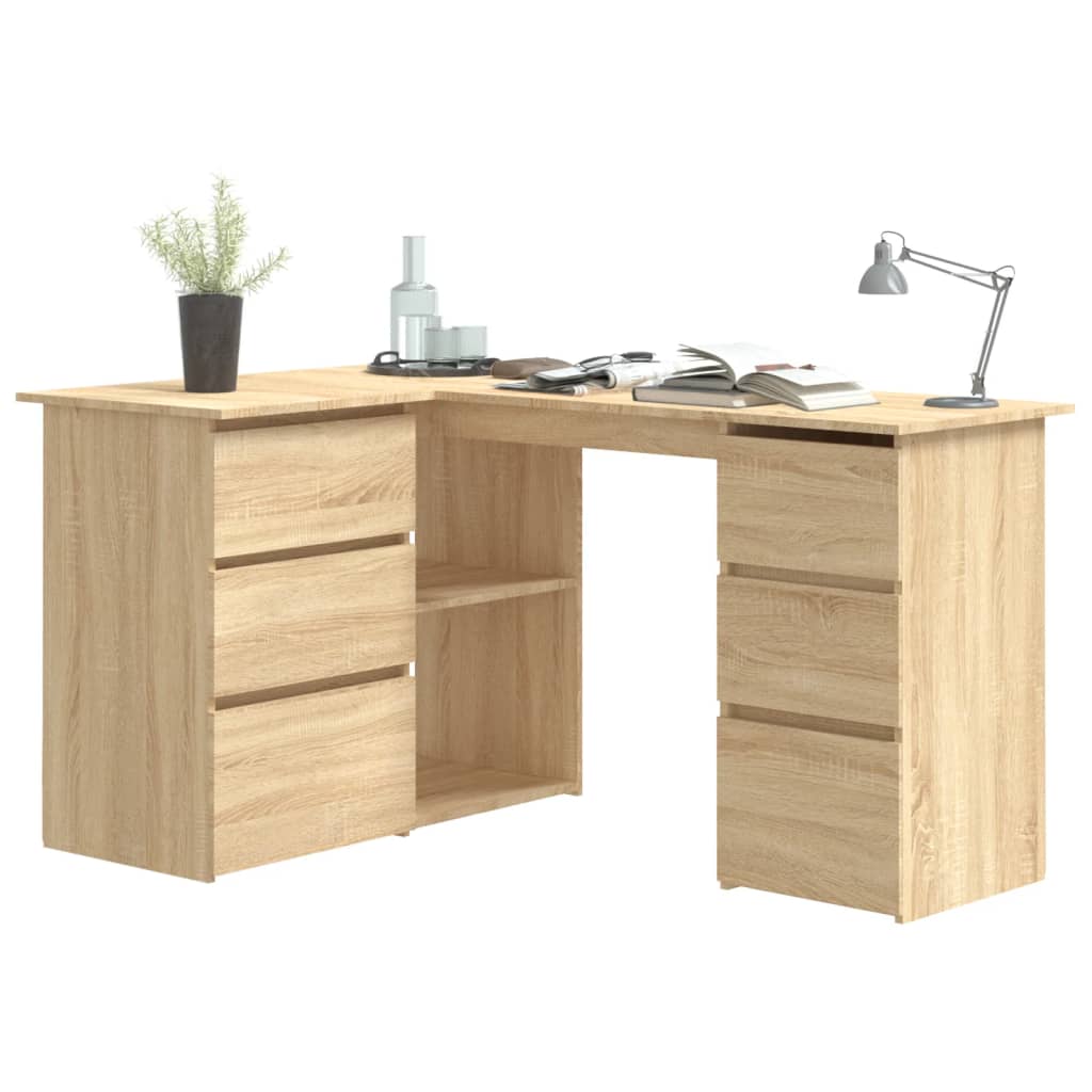 Skrivebord For Hjørne Sonoma Eik 145X100X76 Cm Konstruert Tre