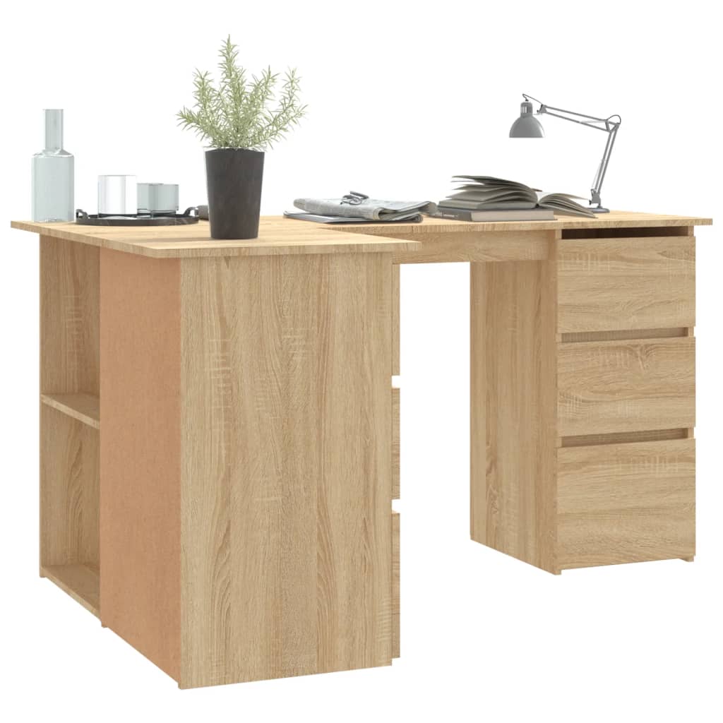 Skrivebord For Hjørne Sonoma Eik 145X100X76 Cm Konstruert Tre