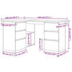 Skrivebord For Hjørne Sonoma Eik 145X100X76 Cm Konstruert Tre