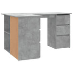 Skrivebord For Hjørne Betonggrå 145X100X76 Cm Konstruert Tre