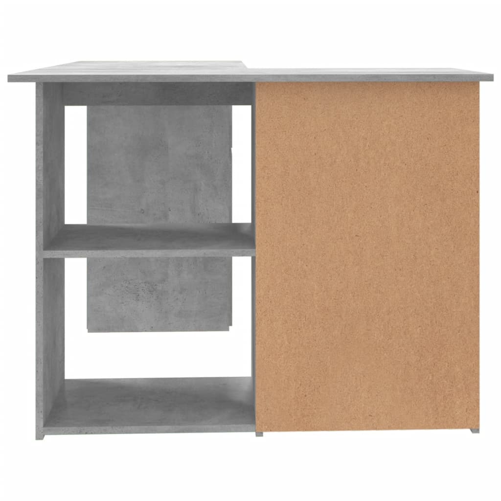Skrivebord For Hjørne Betonggrå 145X100X76 Cm Konstruert Tre