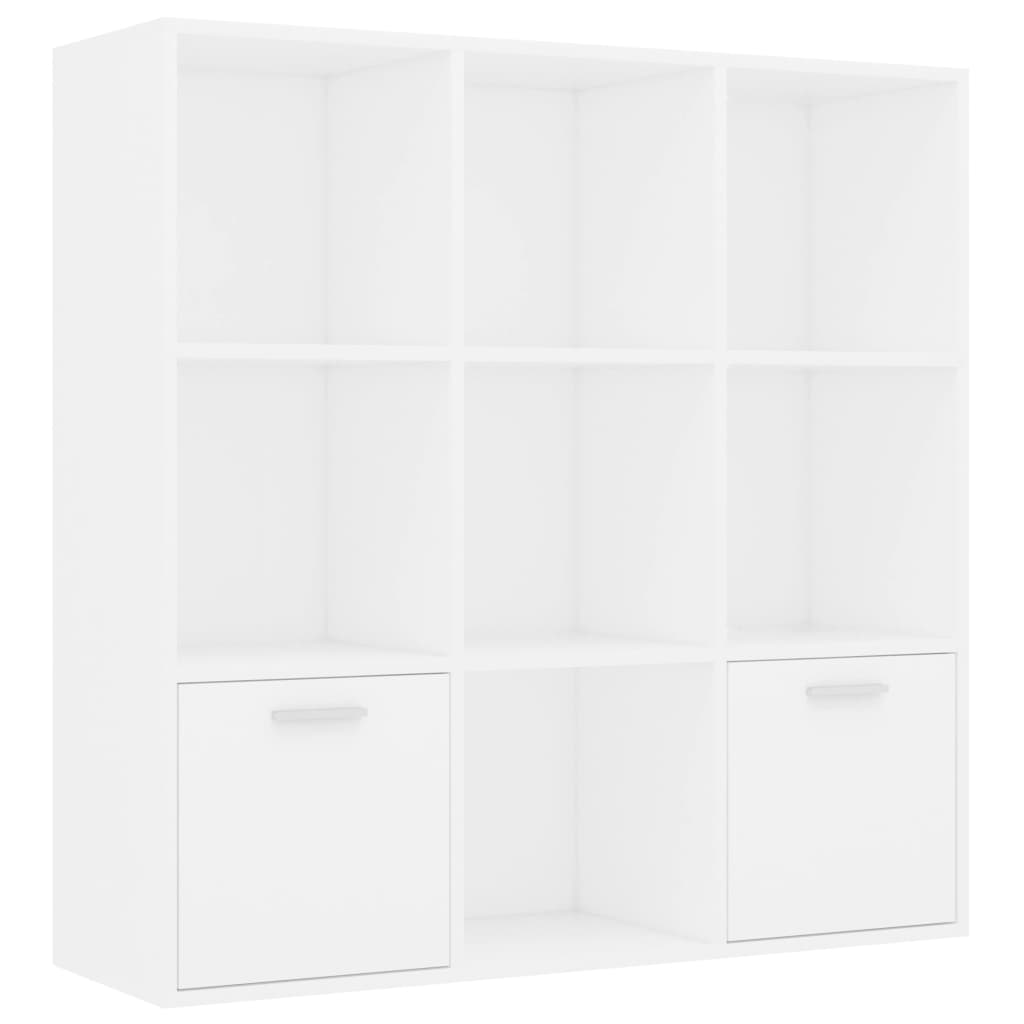 Bokhylle Hvit 98X30X98 Cm Konstruert Tre