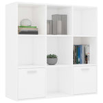 Bokhylle Hvit 98X30X98 Cm Konstruert Tre