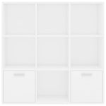 Bokhylle Hvit 98X30X98 Cm Konstruert Tre