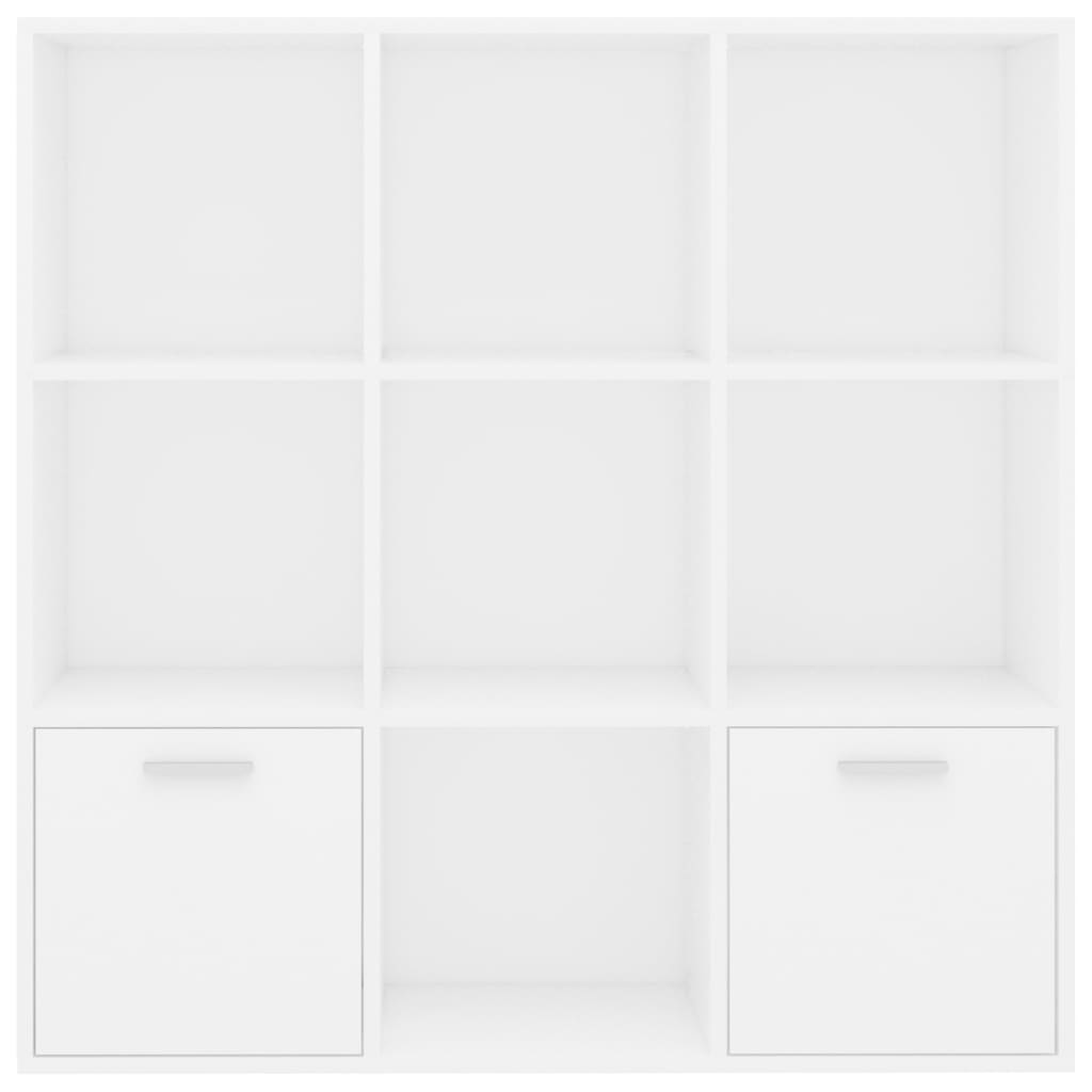 Bokhylle Hvit 98X30X98 Cm Konstruert Tre