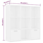 Bokhylle Hvit 98X30X98 Cm Konstruert Tre