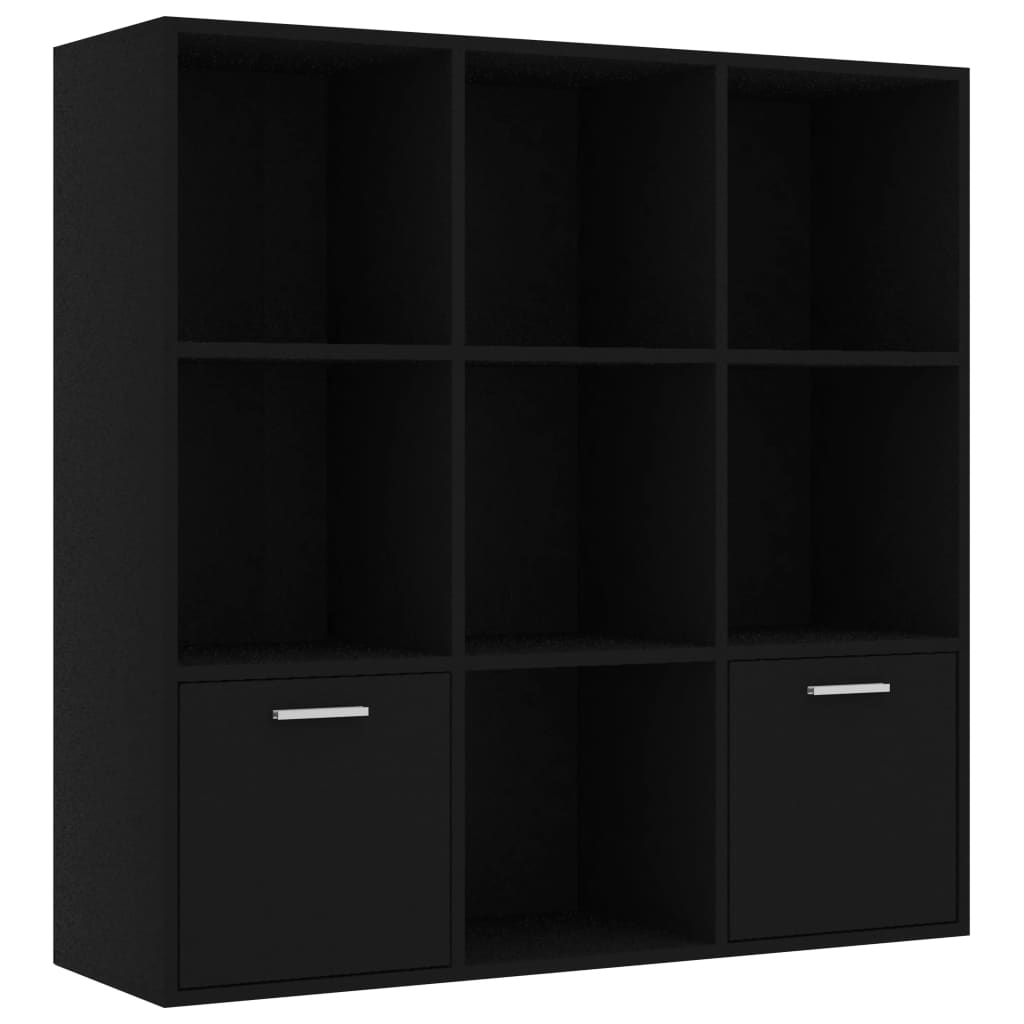 Bokhylle Svart 98X30X98 Cm Konstruert Tre