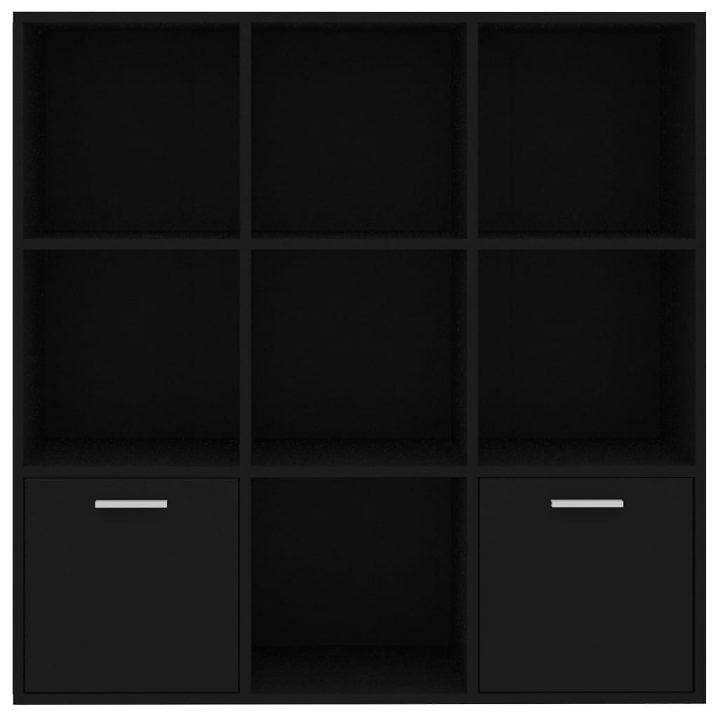 Bokhylle Svart 98X30X98 Cm Konstruert Tre