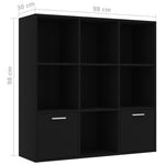 Bokhylle Svart 98X30X98 Cm Konstruert Tre