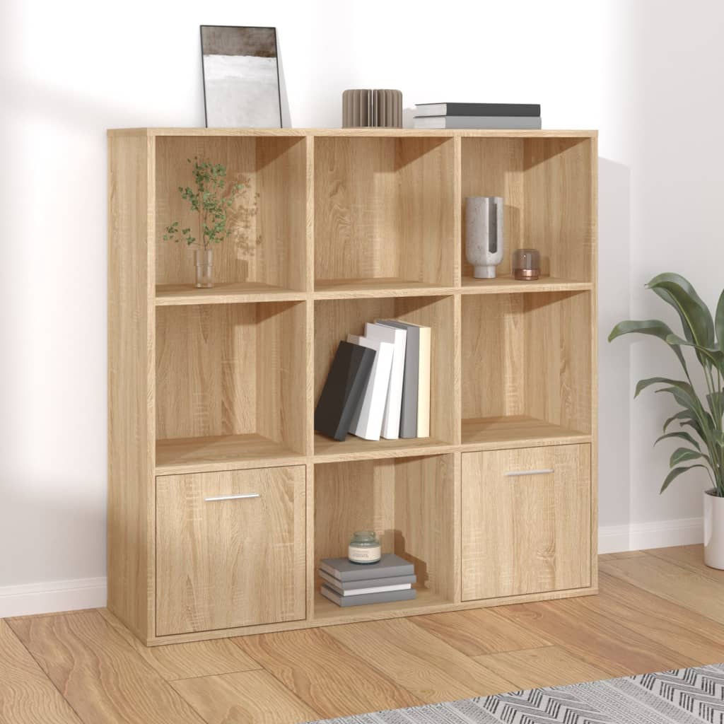 Bokhylle Sonoma Eik 98X30X98 Cm Konstruert Tre