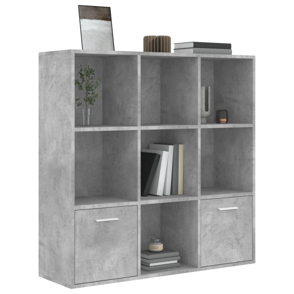 Bokhylle Betonggrå 98X30X98 Cm Konstruert Tre