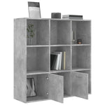 Bokhylle Betonggrå 98X30X98 Cm Konstruert Tre