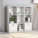 Bokhylle Høyglans Hvit 98X30X98 Cm Konstruert Tre