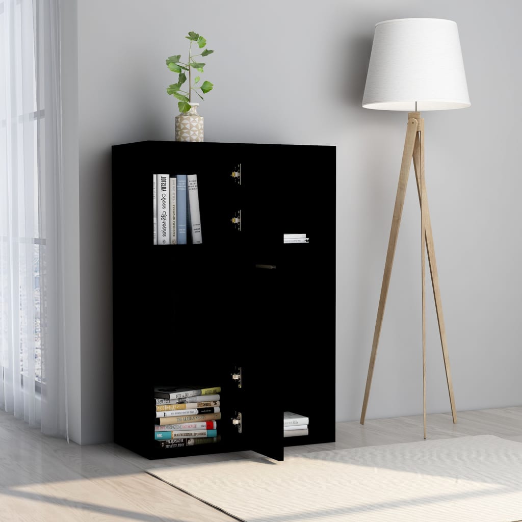 Oppbevaringsskap Svart 60X29,5X90 Cm Konstruert Tre