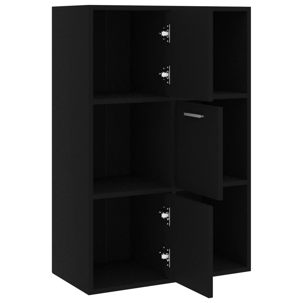 Oppbevaringsskap Svart 60X29,5X90 Cm Konstruert Tre