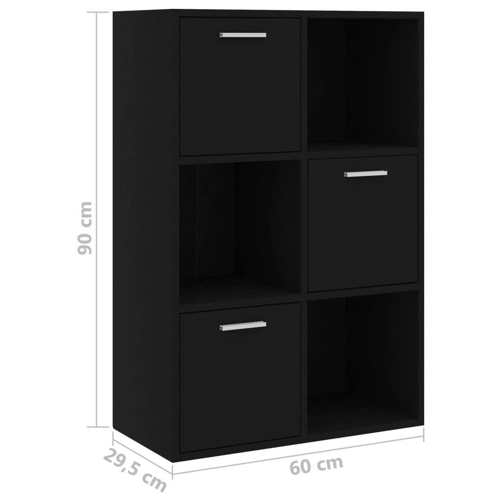 Oppbevaringsskap Svart 60X29,5X90 Cm Konstruert Tre