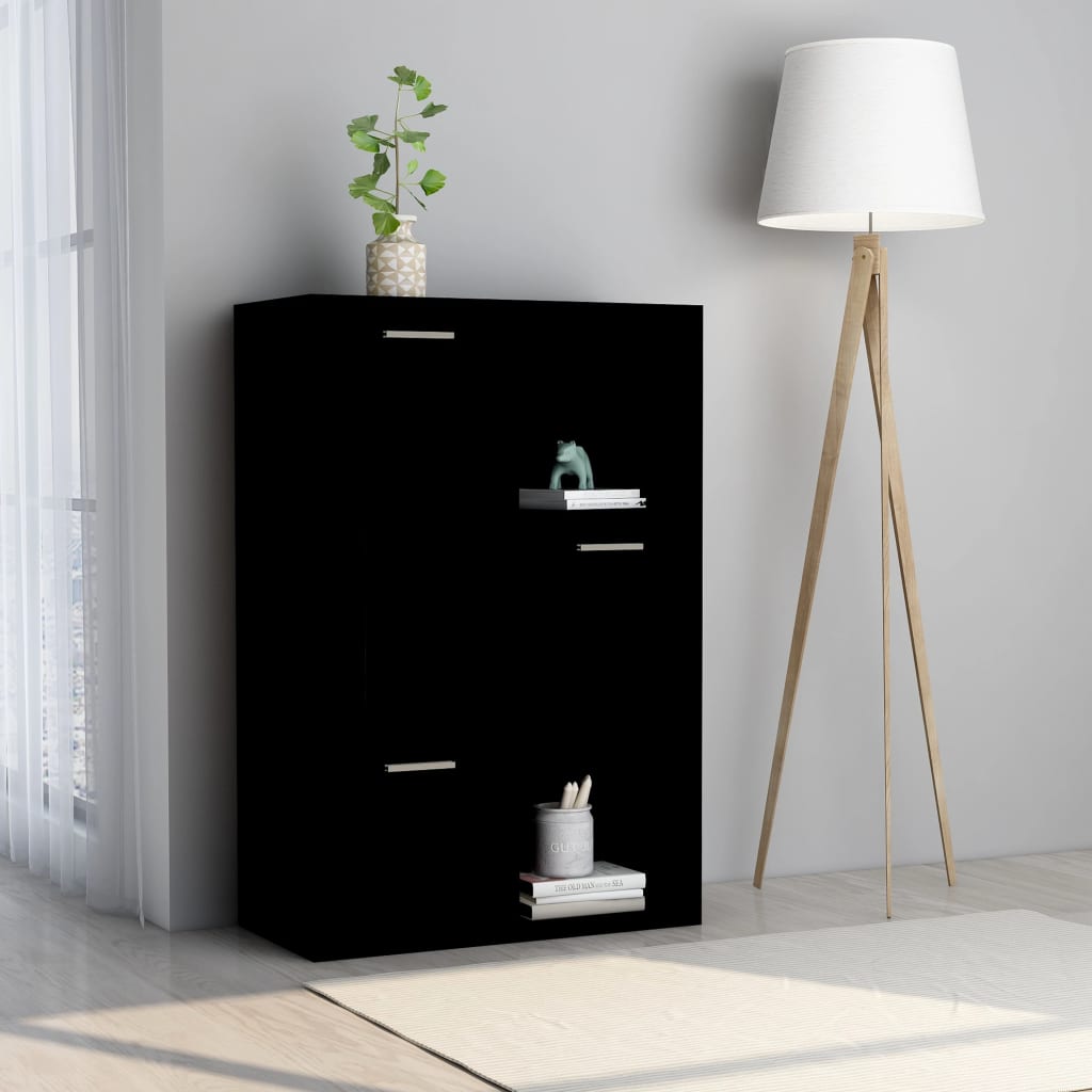 Oppbevaringsskap Svart 60X29,5X90 Cm Konstruert Tre