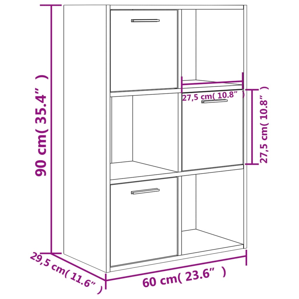 Oppbevaringsskap Sonoma Eik 60X29,5X90 Cm Konstruert Tre