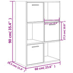 Oppbevaringsskap Sonoma Eik 60X29,5X90 Cm Konstruert Tre