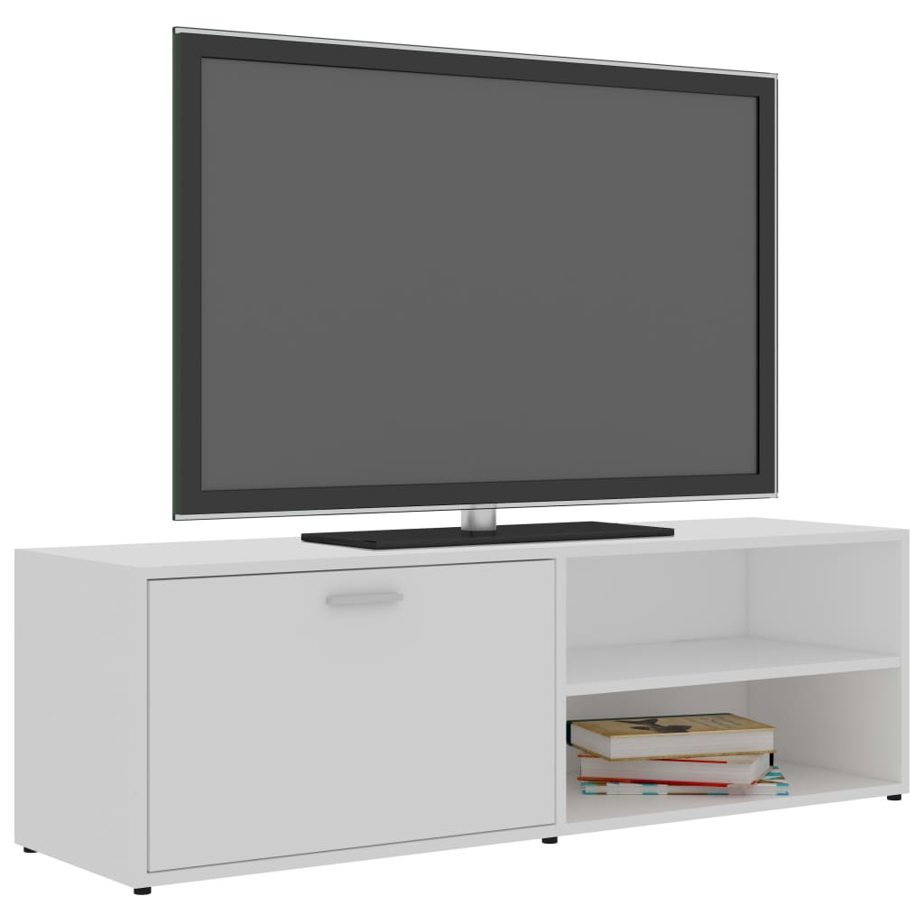 Tv-Benk Hvit 120X34X37 Cm Konstruert Tre