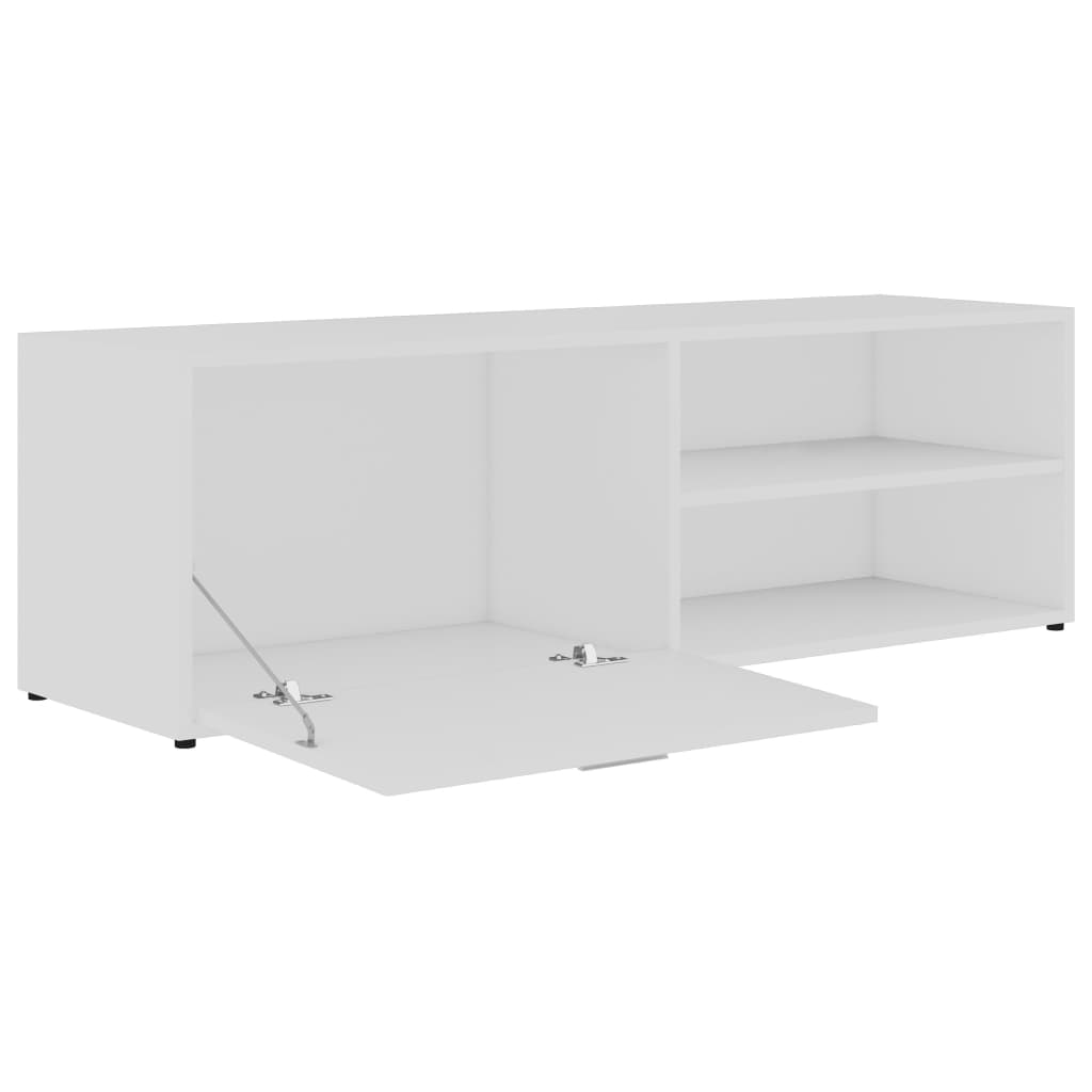 Tv-Benk Hvit 120X34X37 Cm Konstruert Tre