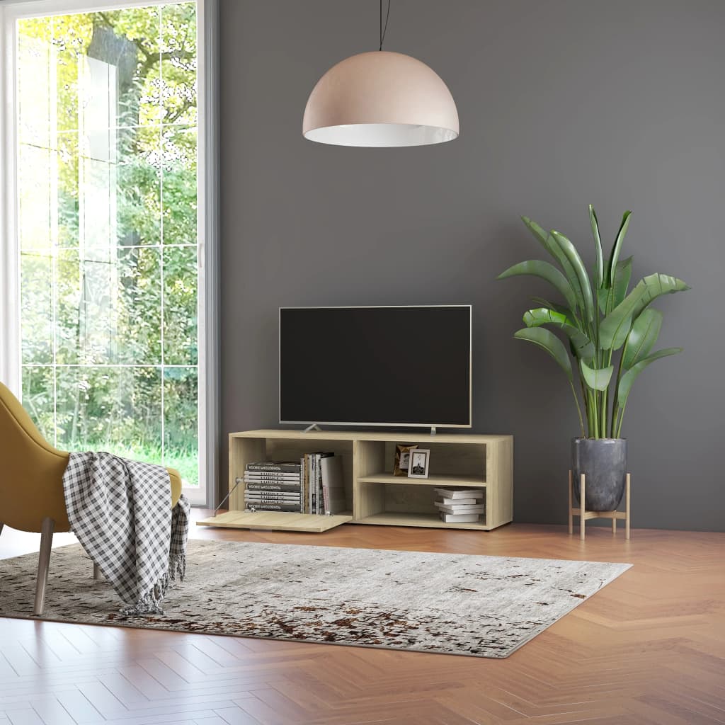 Tv-Benk Sonoma Eik 120X34X37 Cm Konstruert Tre