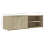 Tv-Benk Sonoma Eik 120X34X37 Cm Konstruert Tre