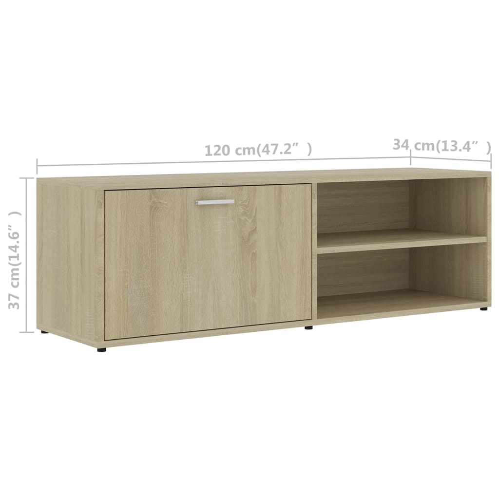 Tv-Benk Sonoma Eik 120X34X37 Cm Konstruert Tre