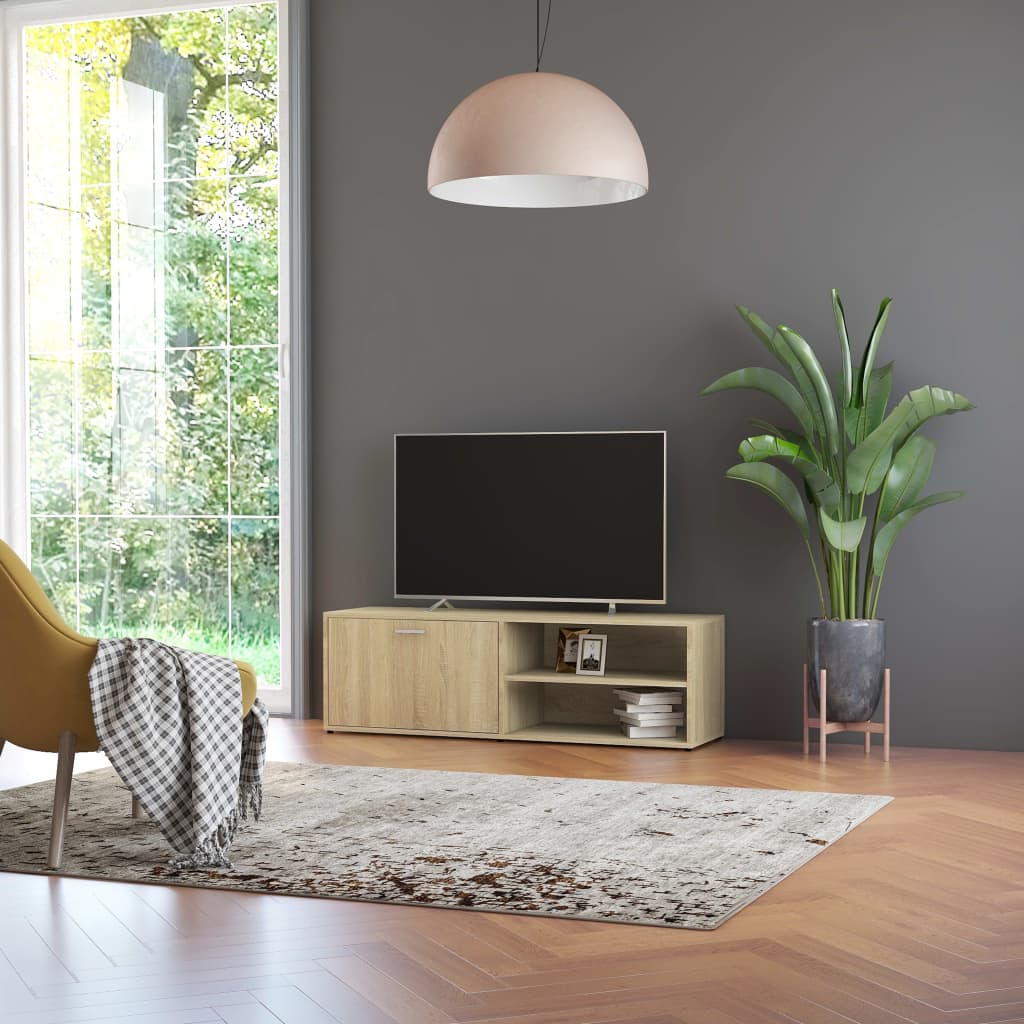 Tv-Benk Sonoma Eik 120X34X37 Cm Konstruert Tre
