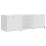 Tv-Benk Hvit 120X34X37 Cm Konstruert Tre