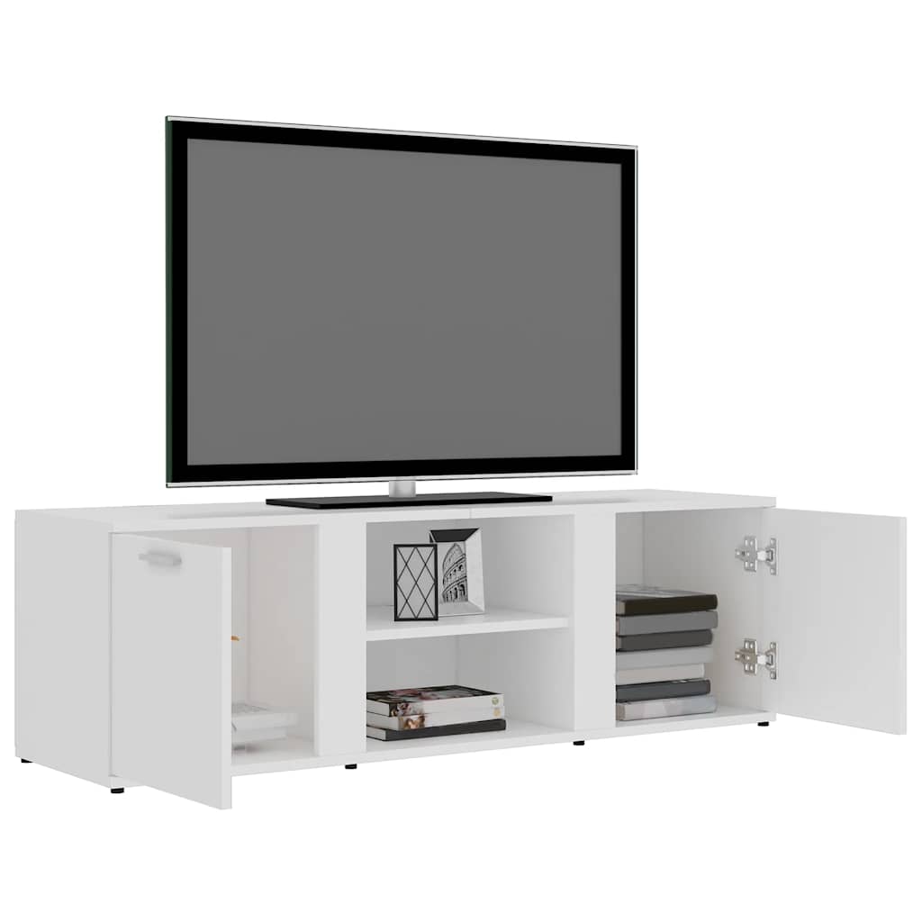 Tv-Benk Hvit 120X34X37 Cm Konstruert Tre