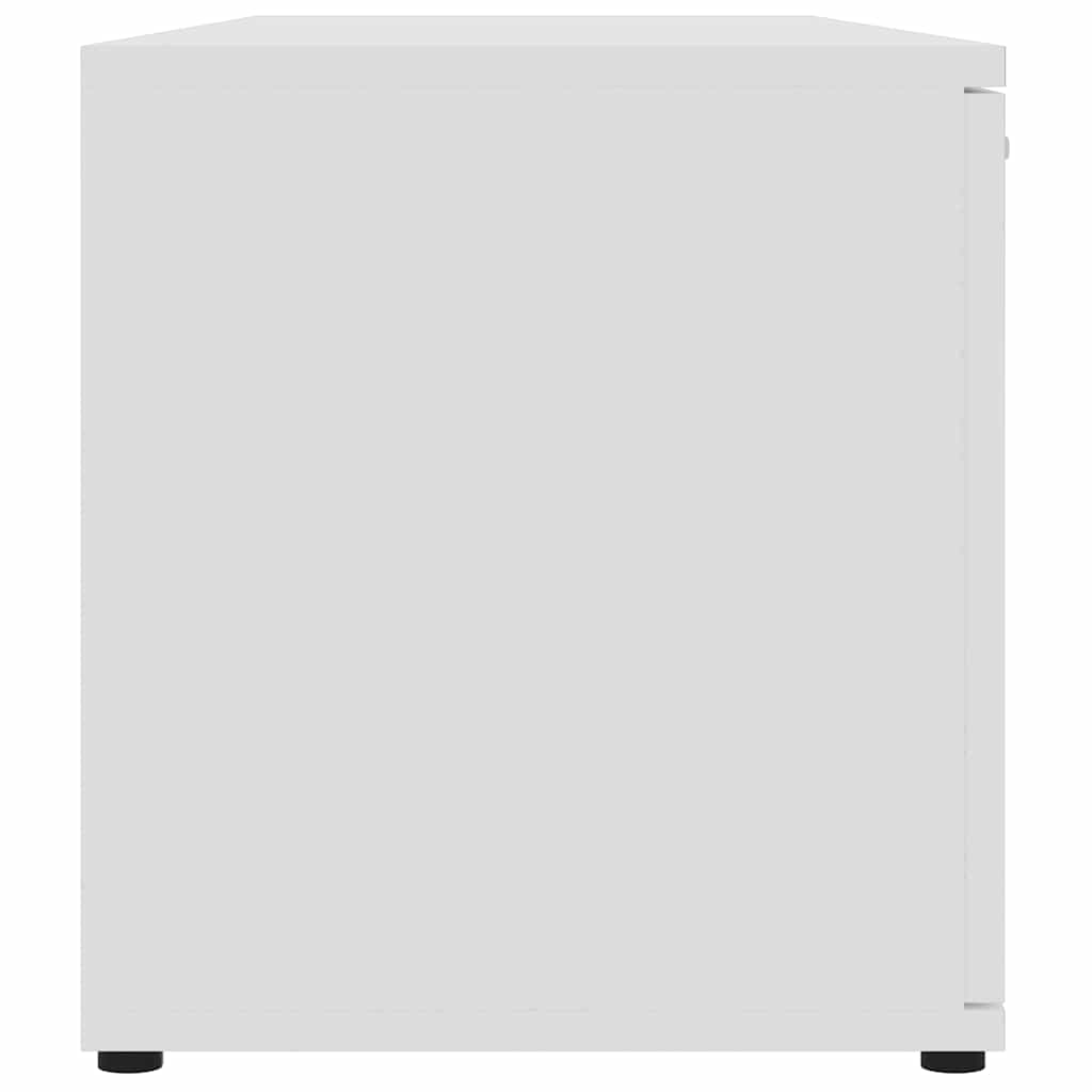 Tv-Benk Hvit 120X34X37 Cm Konstruert Tre