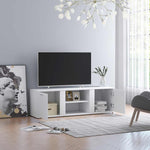 Tv-Benk Hvit 120X34X37 Cm Konstruert Tre