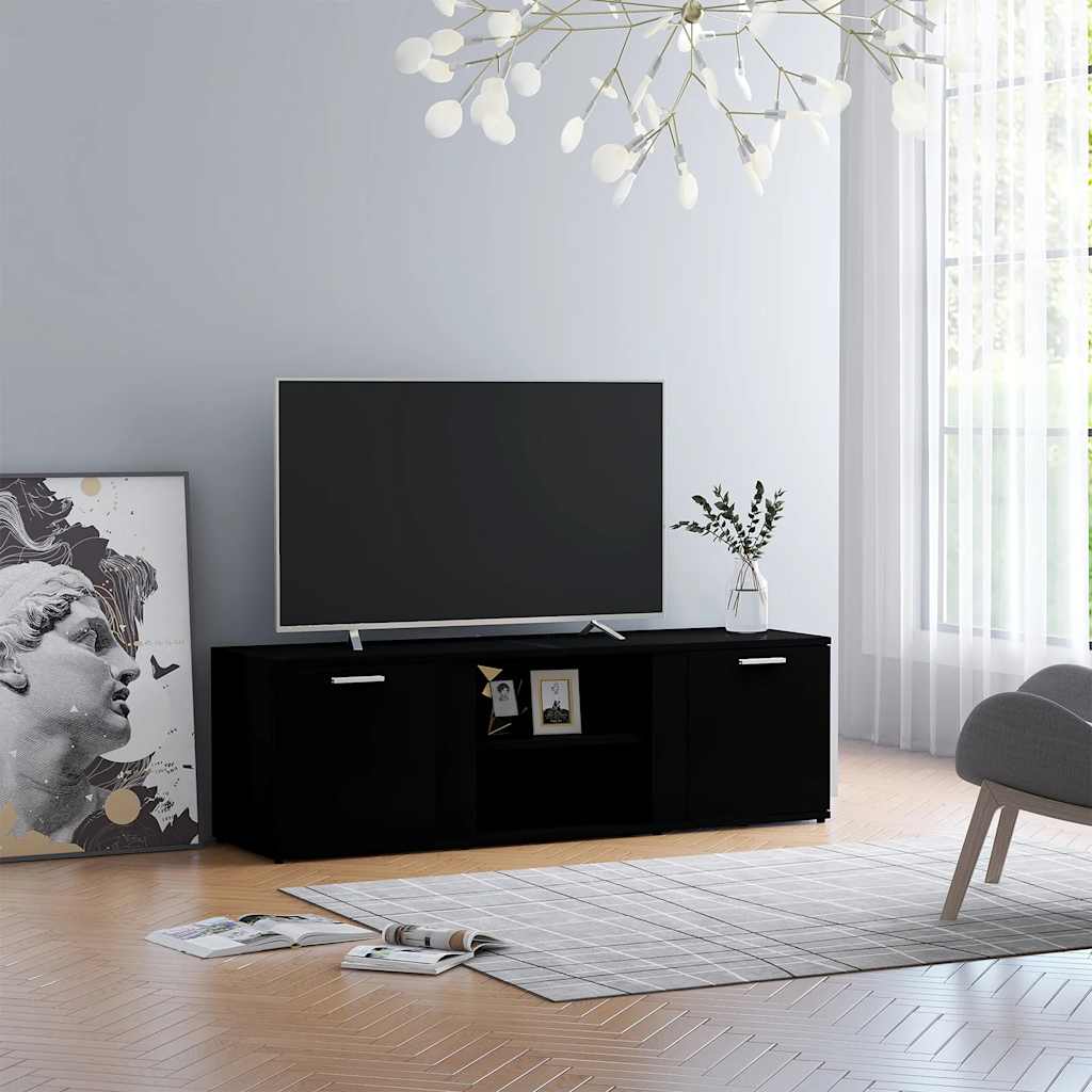 Tv-Benk Svart 120X34X37 Cm Konstruert Tre