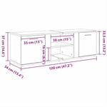 Tv-Benk Svart 120X34X37 Cm Konstruert Tre