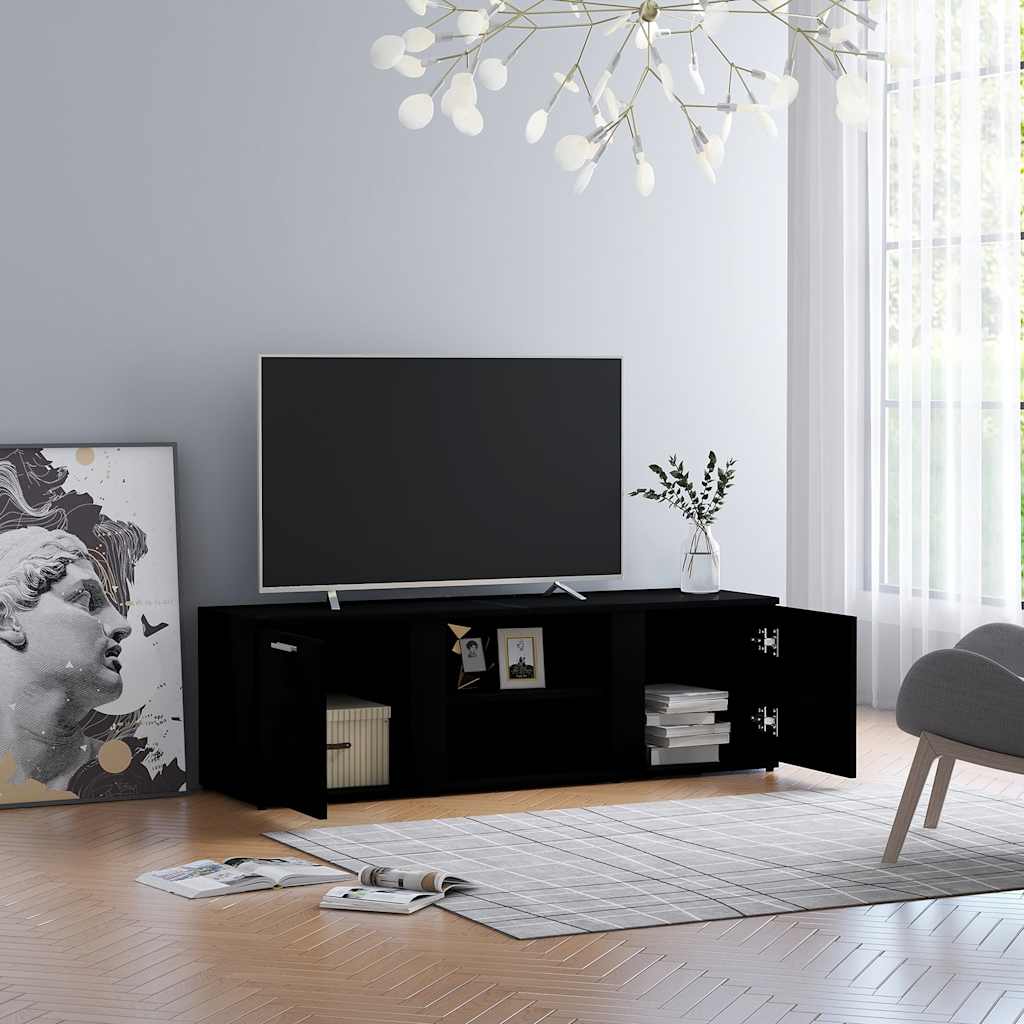 Tv-Benk Svart 120X34X37 Cm Konstruert Tre