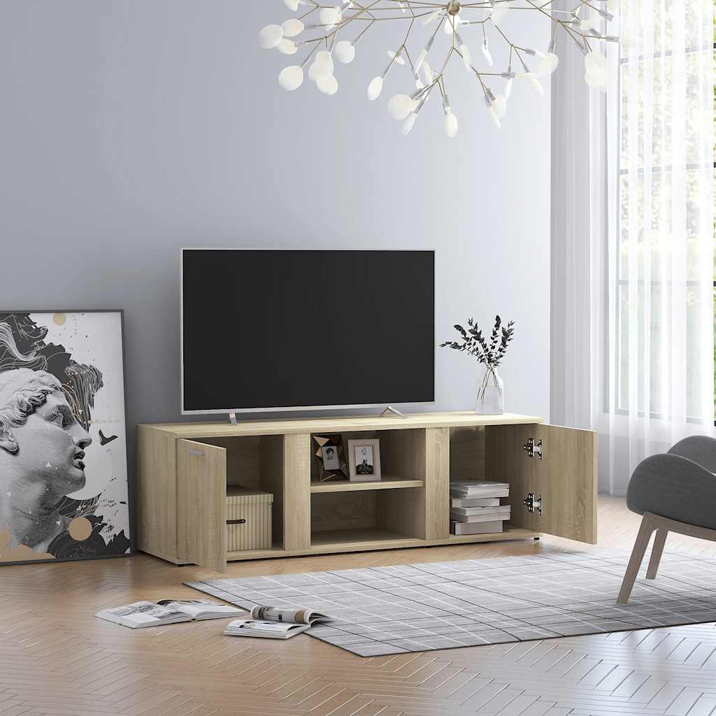 Tv-Benk Sonoma Eik 120X34X37 Cm Konstruert Tre