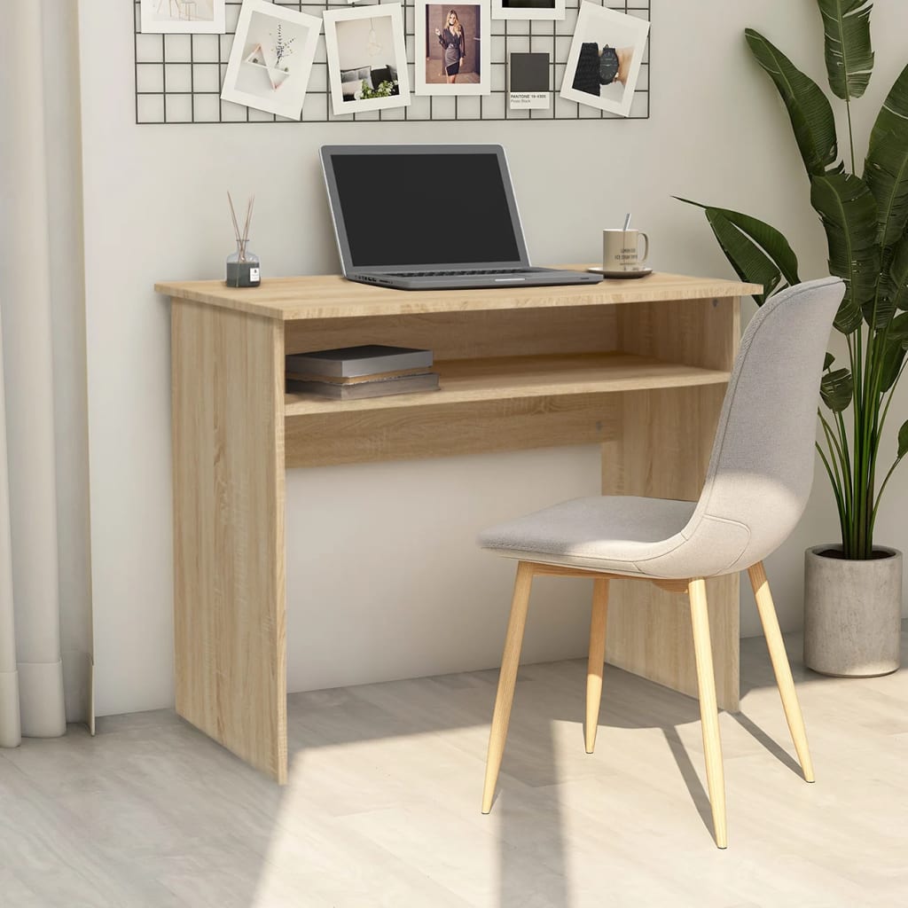Skrivebord Sonoma Eik 90X50X74 Cm Konstruert Tre