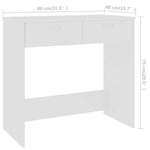 Skrivebord Hvit 80X40X75 Cm Konstruert Tre